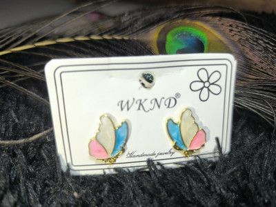 SKS JI COLLECTIONS Beautiful Butterfly Studs Alloy Stud Earring
