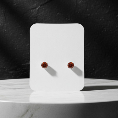 ABC Magnet Red Cubic Zirconia Stainless Steel Stud Earring