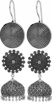 Haniya Oxidized Silver plated handmade Jhumka Jhumki Earrings Brass, Alloy Jhumki Earring