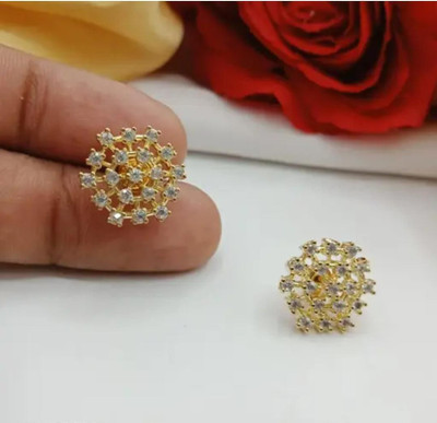Manuvi Jewels latest design AD/American Diamond Cubic Zirconia Alloy Stud Earring