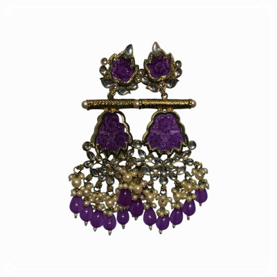 SNAPCHOICE Royal Amethyst Kundan Jhumka Earrings|Purple Diva Traditional Jhumka Earrings Alloy Jhumki Earring