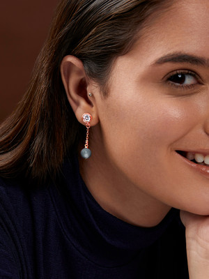 MINUTIAE Earring for Women & Girls Crystal Brass Drops & Danglers