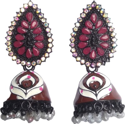 srsales meenakari jhumka earrings for women, earrings for girls, handmade earrings Beads Brass Jhumki Earring, Drops & Danglers