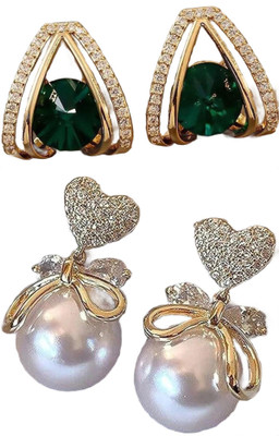 SVENT Combo Earing | Pearl Earrings Trendy | Party & Casual Jewelry for Women & Girls Alloy Earring Set