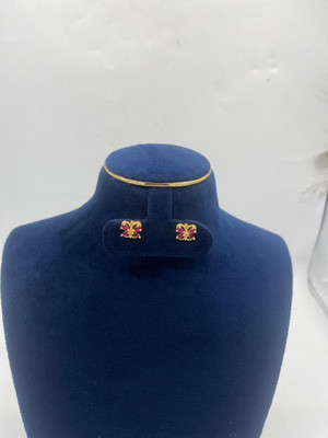 gvg Small Studs Amber Alloy Earring Set
