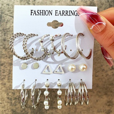 Jewels Galaxy stylish fashion hoop earring combo Alloy Hoop Earring