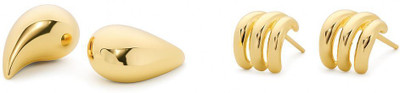 vastu Trendy Gold-Tone Stud Earrings Combo Set for Women and Girls (Pack of 2) Metal Stud Earring