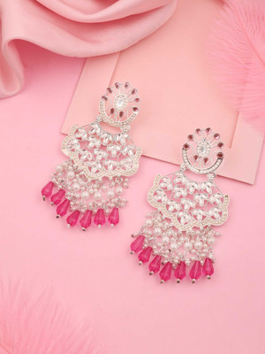 Alasca Silver Plated Earring for Women & Girls Diamond Brass Drops & Danglers