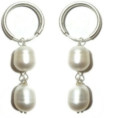 THE QUEEN JEWELLERY Drop Pearl Earrings for Women and girls Pearl Sterling Silver Drops & Danglers