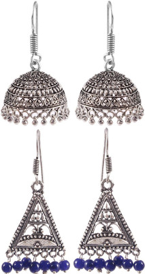 Haniya Oxidized Silver plated handmade Jhumka Jhumki Earrings Brass, Brass Jhumki Earring