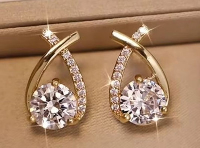 Saugaat Craft Stylish Western Stud Earring Cubic Zirconia Metal Stud Earring