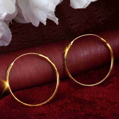 Crazy Queens Crazy Queens Gold-plated Medium Size Brass Hoop Earring