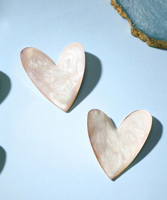 Rubans Elements Rubans Elements White Enemal Heart Shape Stud Earrings. Alloy Stud Earring