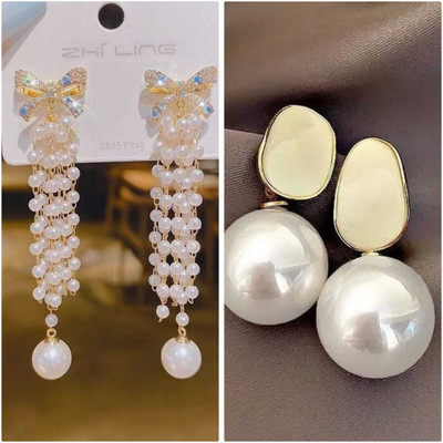 Zestapvt Stylish Korean & Classic Traditional Earrings Combo Set For Women & Girls Alloy Drops & Danglers