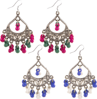 Creative Frogs Elegant Oxidized Silver Earrings Pack of 2 Alloy Jhumki Earring