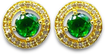 Charms Charms Green Stud Earrings ( Pack of 1 ) Cubic Zirconia Alloy Rhinestone Studs