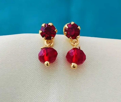 jeni Crystal stone earrings Copper Stud Earring