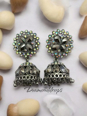 Diamonddrops blk_jmk_002 Zircon Alloy Jhumki Earring