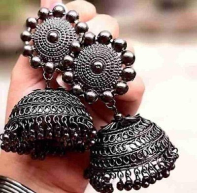 Dreamy Jewels Dreamy Jewels Trending Style Pearl Oxidised Kashmiri Jhumka Earrings Alloy Jhumki Earring