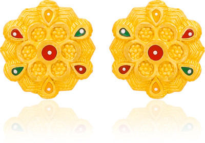 LUV FASHION Traditional Premium No Colour Fade Daily Wear Micron Plated Stud Earring Brass Stud Earring