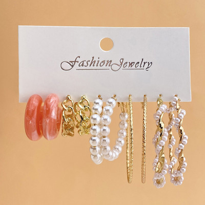 Oulik Set Of 5 Trendy Stylish Earrings For Girls & Women Alloy Hoop Earring