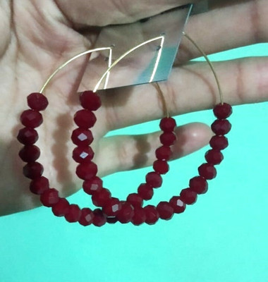 Mahi Enterprises Mahi earring Crystal Stone Hoop Earring