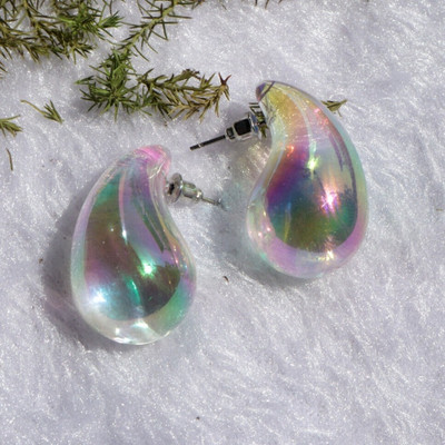 Lady Raiment Multicolor Luxe Studs Crystal Brass Stud Earring
