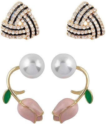 CARIA JEWELLERY COLLECTION Elegant Earrings Combo Pack of 2 For Women & Girls Alloy Earring Set
