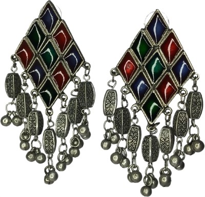Freyns Latest Afghani Multicolor Earring With Ghunghroo| Earrings for Women and Girls Alloy, Metal Huggie Earring