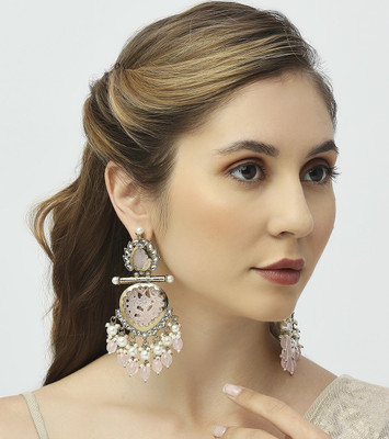 SATRANGI JEWEL SATRANGI DESIGNER KUNDAN EARRING Zircon Alloy Drops & Danglers