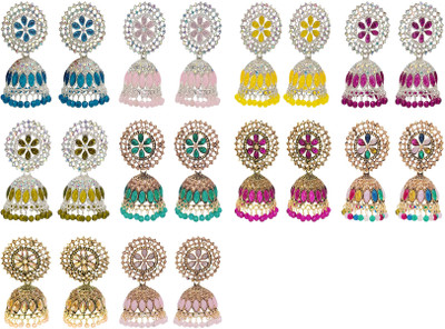 Malana Merino Multicolor Jhumki Earrings Combo Women Jewellery Set of 10 Jhumka for Girls Alloy Jhumki Earring