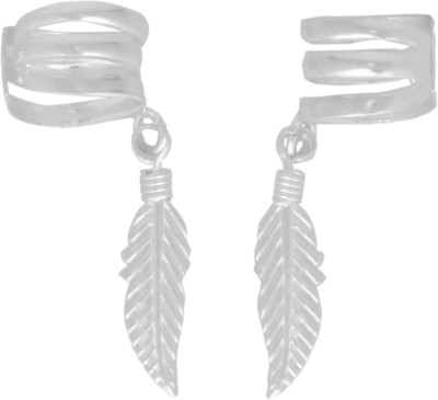 Svan 925 Sterling Silve leaf Design Non Piercing Ear Cuff Earrings Sterling Silver Cuff Earring