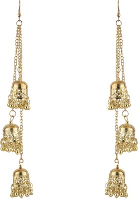 New Jmd Store Oxidised Beautifully Design Triple Chain Hanging With Drops Jhumki Earrings. Metal Jhumki Earring