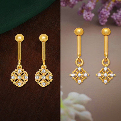 Raj And Deb Traditional Micron Plated Premium Earrings Collection For Women And Girls Brass Stud Earring