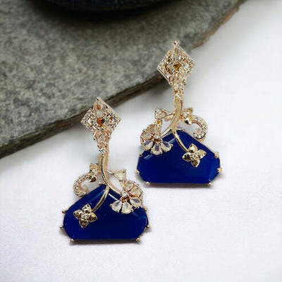 Opal Touch Spring Meadow Sparkle Earrings Cubic Zirconia Brass Stud Earring