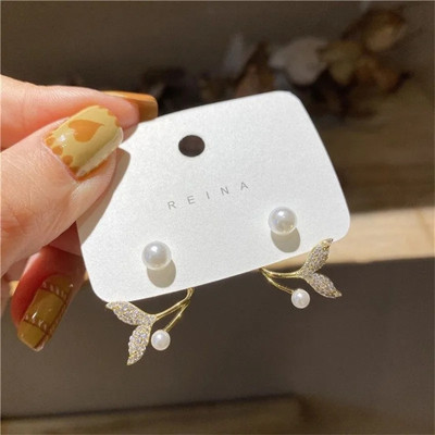 Manpika Korean Wings Earring Drop Pearl For Women Alloy Earring Set