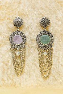 Khushi's collections KC-ER-MIRROR-04 Pearl Alloy Stud Earring