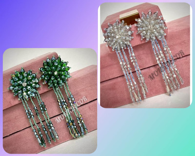 MONKDECOR Elegant Chandelier Design Earrings Pack of 2 Colors Alloy Drops & Danglers