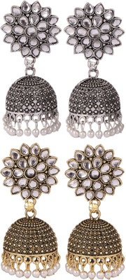 Keviv Wedding & Engagement Earring Combo for Women Beads, Pearl Alloy, Brass Earring Set