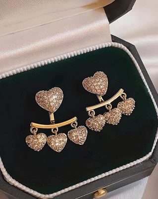 Vembley Korean Silver Studded Butterfly Ear Climber Ear Cuff For Women/Girls Cubic Zirconia Alloy Stud Earring