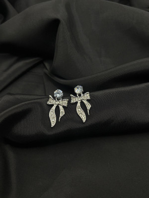 HM Creations Crystal Bow Dangle Earrings Alloy Stud Earring, Tassel Earring, Drops & Danglers, Jhumki Earring