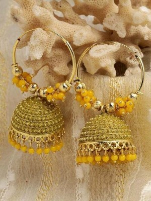 mohita collection Earrings Fancy Big For Wedding Traditional Jhumka Cubic Zirconia Brass Jhumki Earring