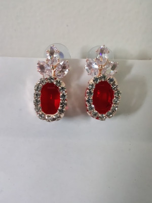 HiY Fashions Diamond Ruby Pineapple stud Zircon Alloy Stud Earring