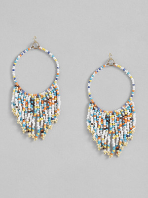 Sangria Multicoloured Beaded Circular Drop Earrings Beads Alloy Drops & Danglers