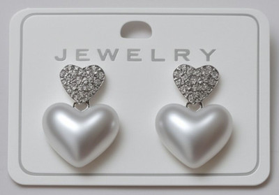 Fashion Didi Double Heart Style Earring lower heart Crystal Alloy, Crystal Earring Set, Stud Earring
