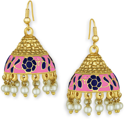 SPARGZ Glamorous Enamel Gold Plated Beads Alloy Jhumki Earring