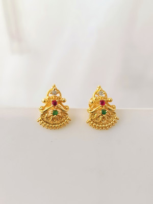 KAKOSHI IMITATION WOMEN STUD Ruby, Emerald Brass Stud Earring