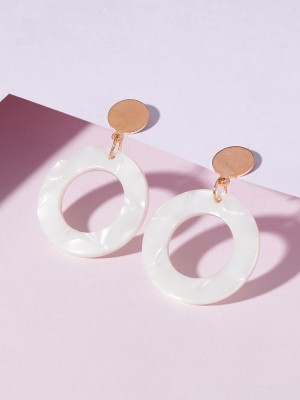 Rubans Voguish Dual Color Circular Drop Earrings Alloy Drops & Danglers