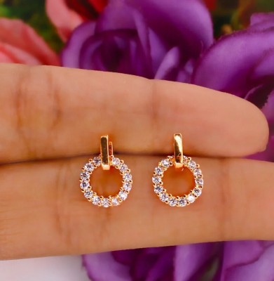 Jihaan Gold plated Circle Of Life DIA DIAMOND COLLECTION Diamond Brass Earring Set