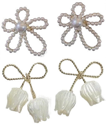 JassaJewelry Korean Elegant Stud Earrings for Girls and Women Alloy Stud Earring